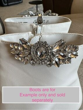 Set of Clear Crystal Rhinestone Embellished Boot Clips